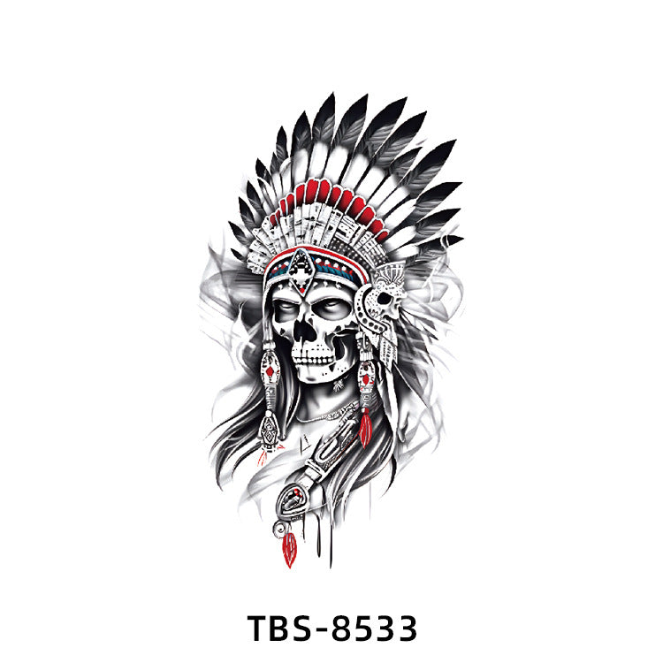 Free shipping Tattoo Small Full Arm Waterproof Tattoo Sticker Half Sleeve Arm Lion Animal Long-Lasting Cross-Border European and American Tattoo Sticker Paper Tattoo