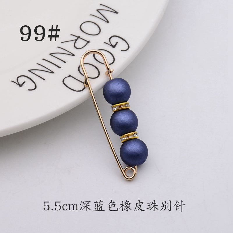 配饰胸针防走光珍珠胸针 女一字高档胸花别针蝴蝶插针丝巾扣 裙口收腰神器