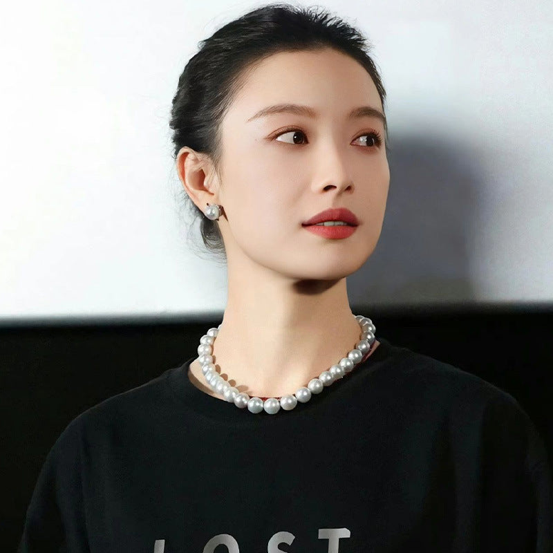 消失的她倪妮同款珍珠项链2023新款轻奢小众锁骨链高级感项饰批发