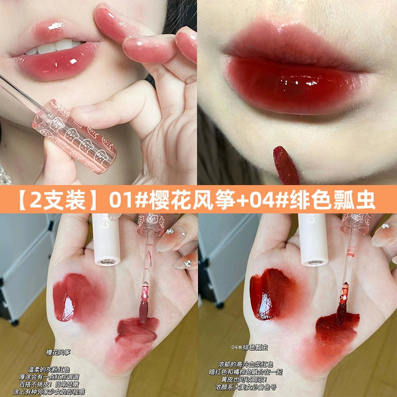 镜面水光玻璃口红唇釉女持久不易掉色口红平价学生番茄奶茶色泡泡唇釉