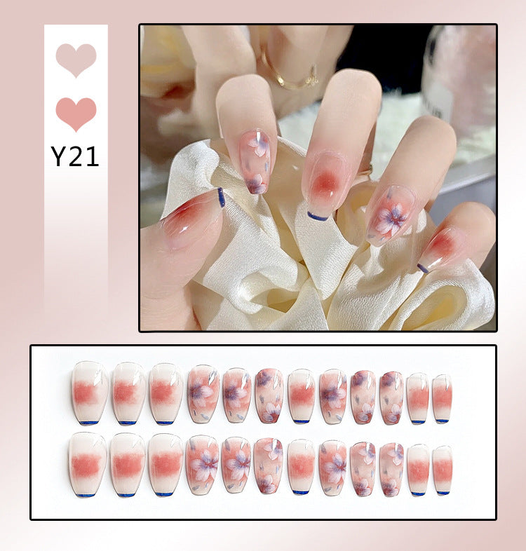 Fashion  nail Internet Celebrity Fake Nail Patch Wear Armor Finished Product Nail Tip Nail Stickers Removable Nail Patch Stall Supply Manufacturer