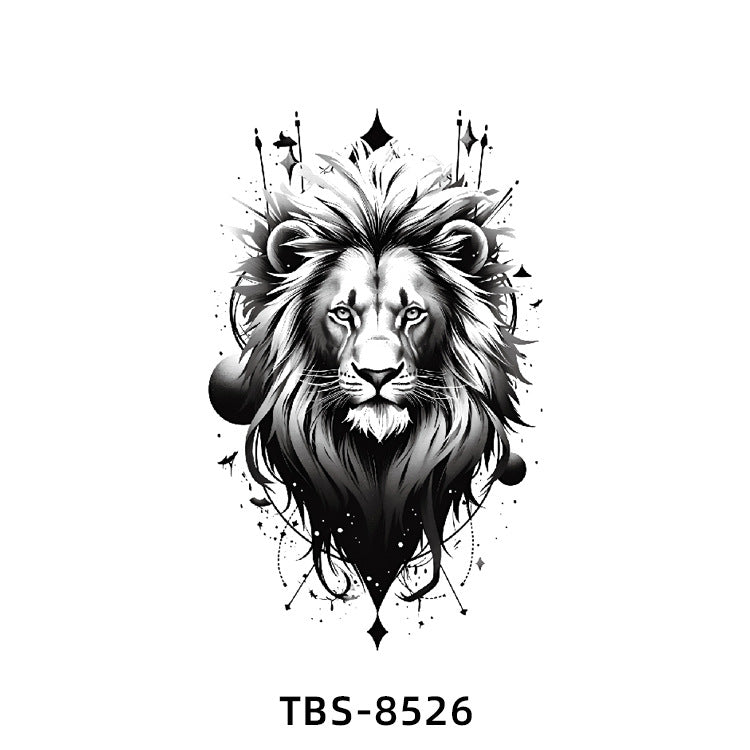 Free shipping Tattoo Small Full Arm Waterproof Tattoo Sticker Half Sleeve Arm Lion Animal Long-Lasting Cross-Border European and American Tattoo Sticker Paper Tattoo