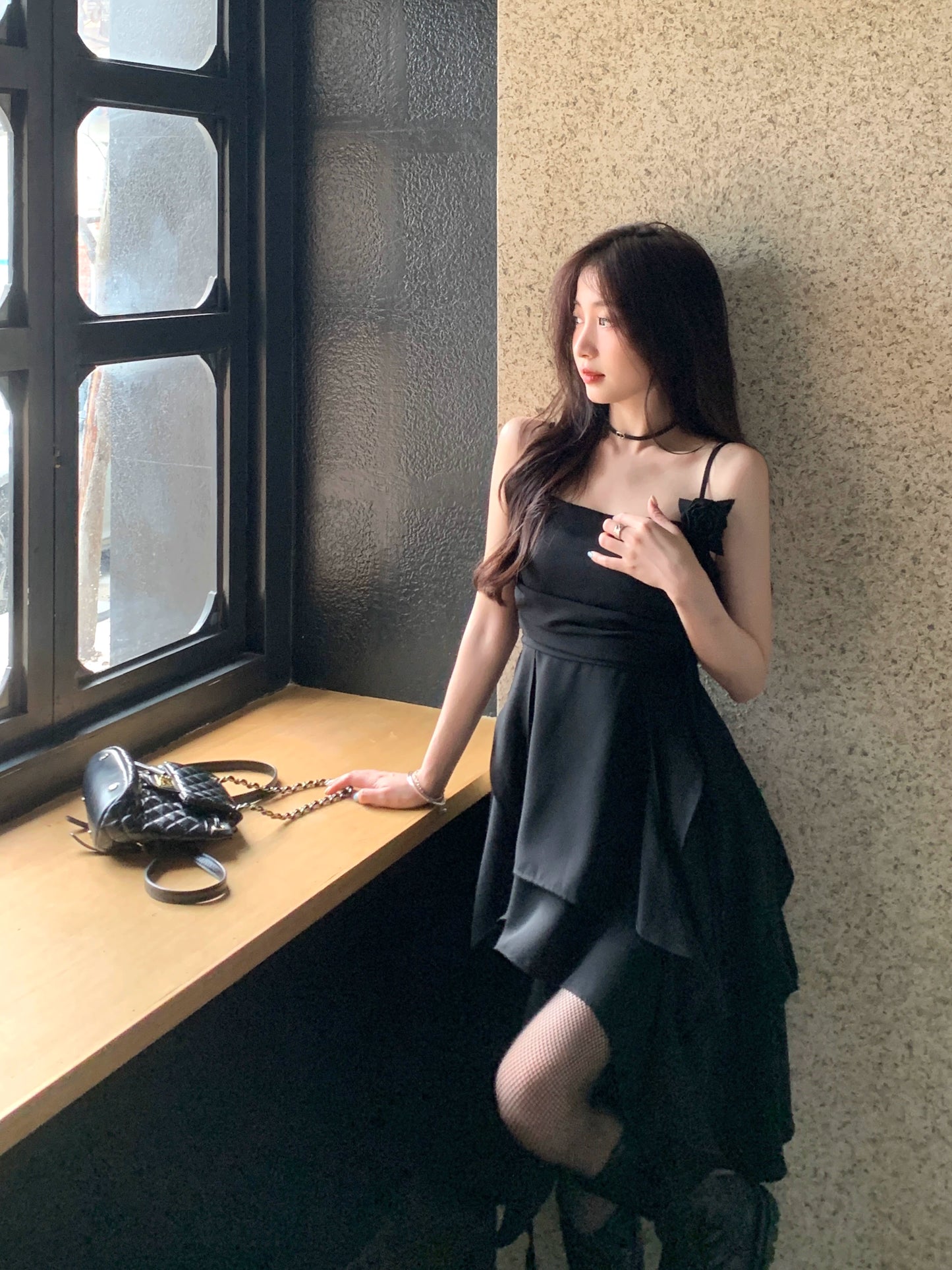 Fashion women's wear plus Size Women's Clothing Black Camisole Dress Women's Summer Sexy Skirt Plump Girls Covering Belly Thin Irregular A- line Skirt