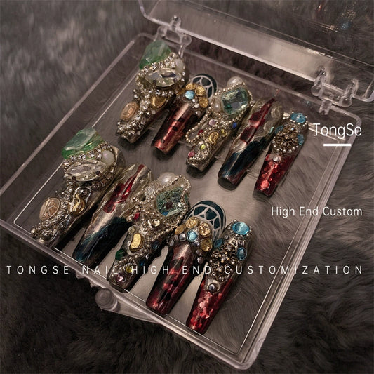 Jibaro Banshee Series Manicure Fake Nails Pregnant Women Wear Nail Tassel Fingernail Patch Removable Removable and Removable