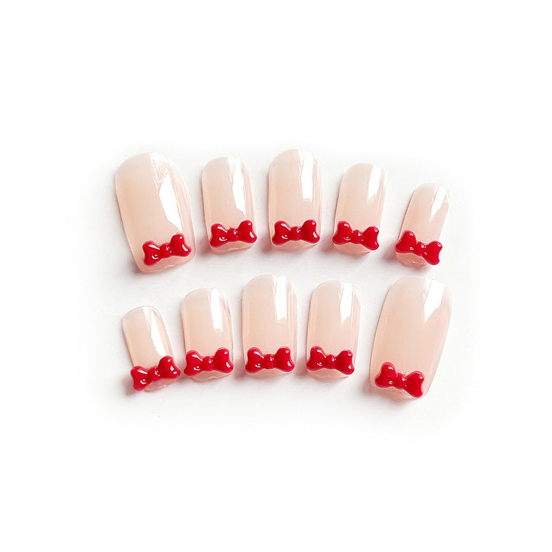 Fashion  nail Fake Nails Patch on the Escape Princess Nail Stickers Wear Nail Beauty Nail Bow Fake Nail Tip X7