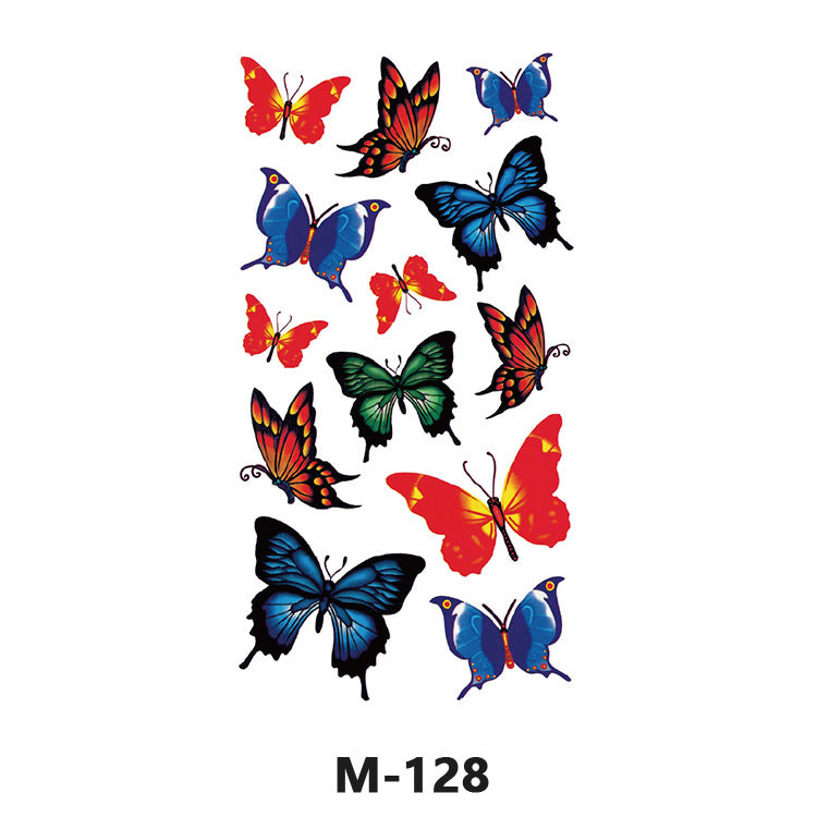 Free shipping Tattoo Sticker Tattoo Tattoo Sticker Simulation English Tattoo Sticker Paper Flower Colorized Butterfly Water Transfer Sticker Sweatproof and Waterproof Wholesale