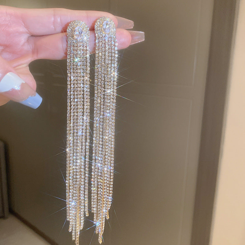 925银针爆款金属流苏耳环女欧美夸张设计感耳坠个性时尚跨境耳饰