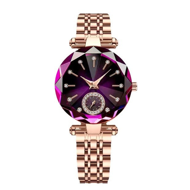 Fashion women's watchTiktok Gift Popular Small Green Watch Belt Fashion Waterproof Women's Light Luxury Quartz Watch Simple Steel Belt Women's Watch