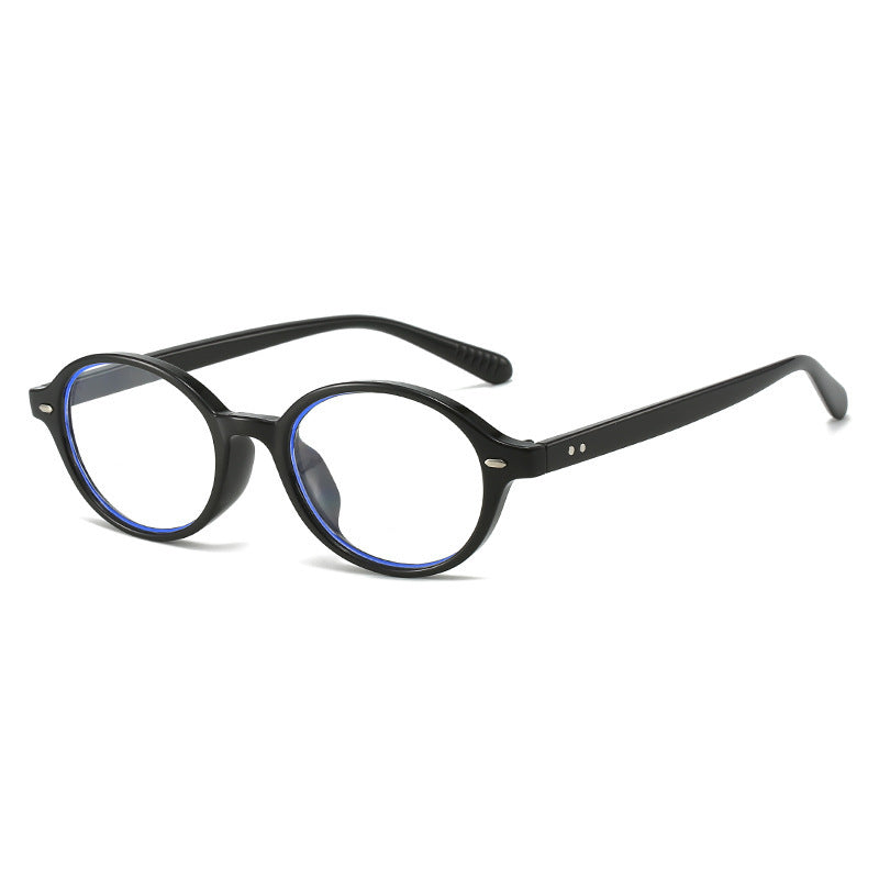 Women's fashion glasses 椭圆小框米钉眼镜框防蓝光韩版潮流眼镜架复古文艺平光镜小清新女