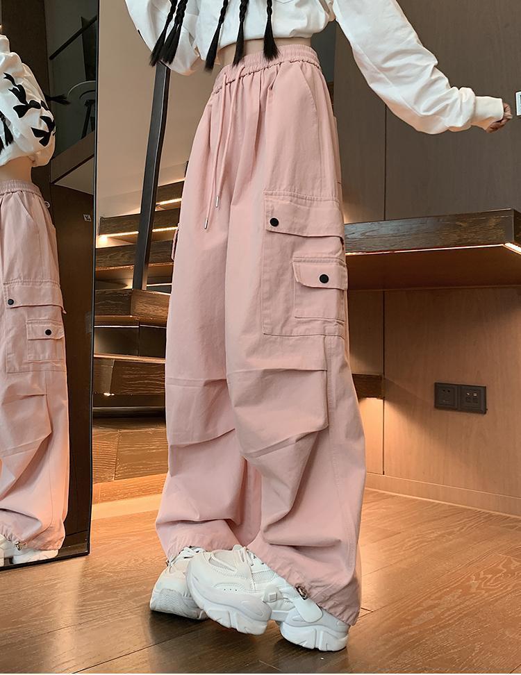 Dopamine pants Free shipping Tattoo Dopamine handsome overalls ins women's spring and autumn summer loose American retro slim straight casual wide-leg pants
