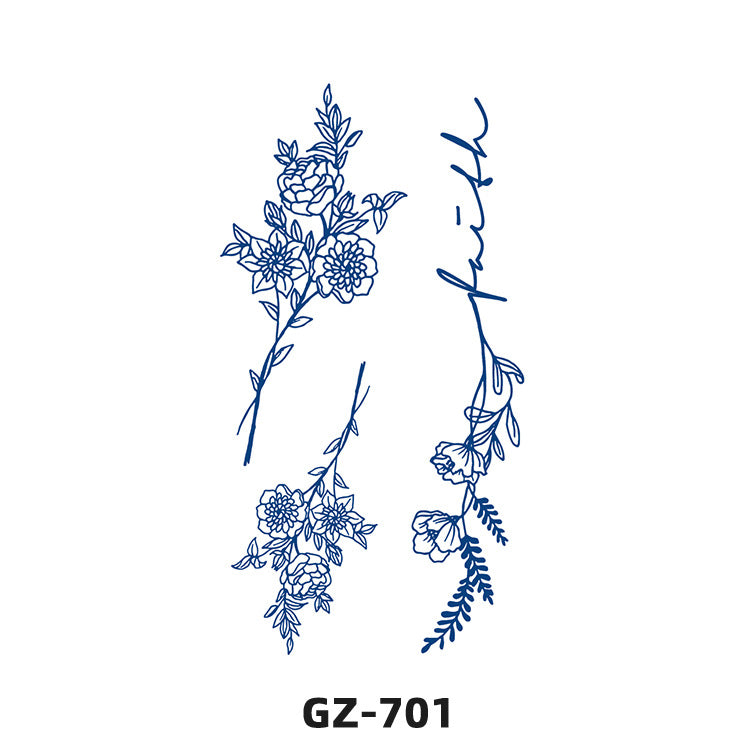 Free shipping Tattoo Herbal Tattoo Sticker Female Semi-Permanent Waterproof and Durable Grass and Wood Internet Celebrity Juice Non-Reflective Simulation Tattoo Sticker Male Advanced