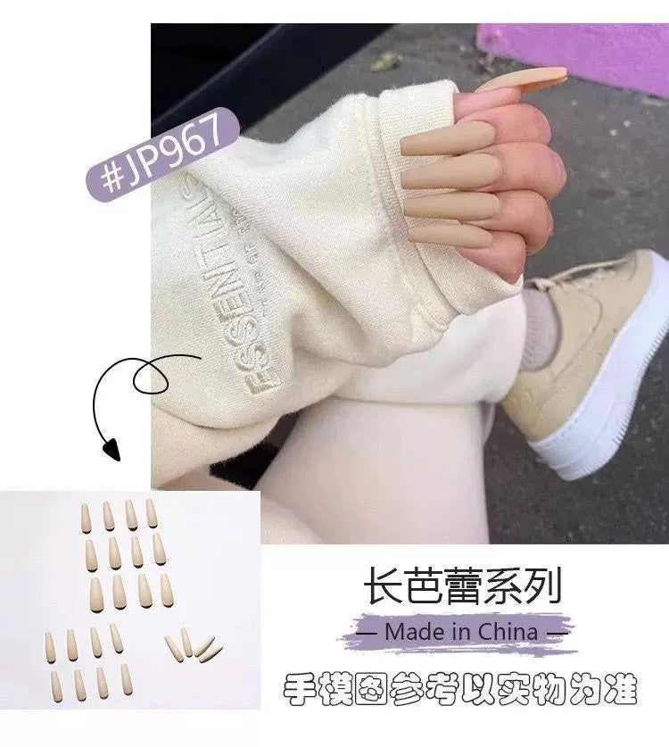 (Hand made nail) European and American style ballet long style nail patch fake nail product nail patch detachable and reusable for wearing nails