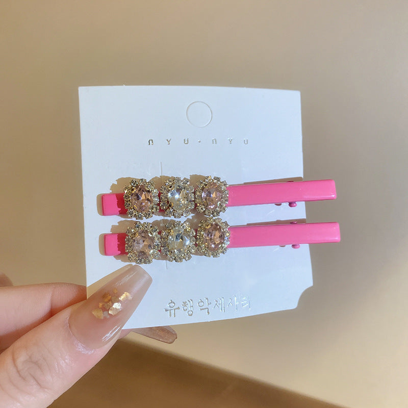银色五角星星镶钻发夹y2k小众刘海边夹鸭嘴夹时尚甜酷风发饰批发