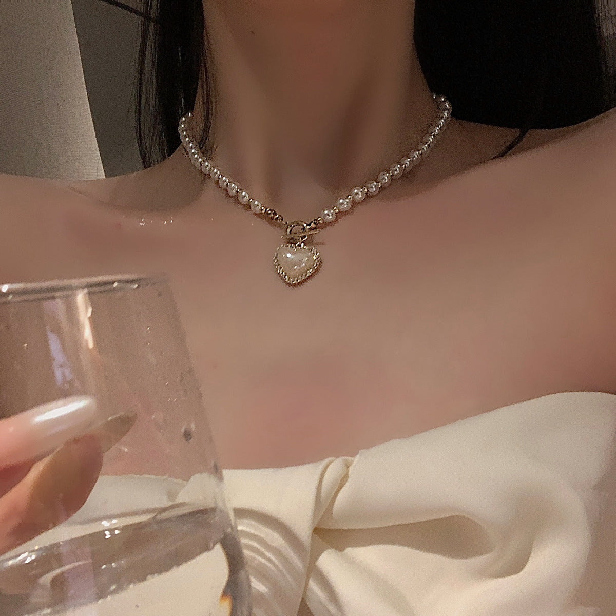 时尚高级感碎银珍珠项链2023年新款气质锁骨链小众ins项饰女批发
