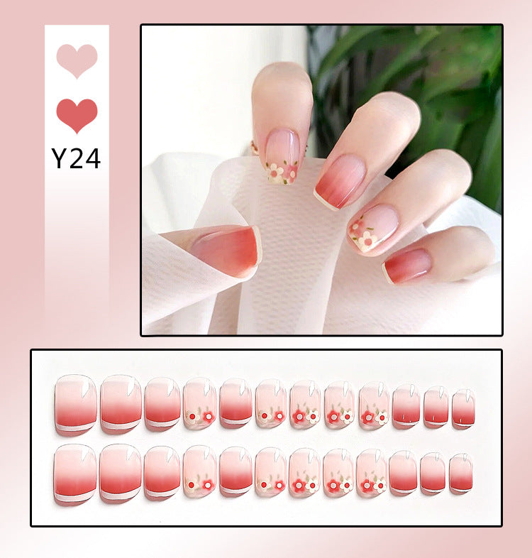 Fashion  nail Internet Celebrity Fake Nail Patch Wear Armor Finished Product Nail Tip Nail Stickers Removable Nail Patch Stall Supply Manufacturer