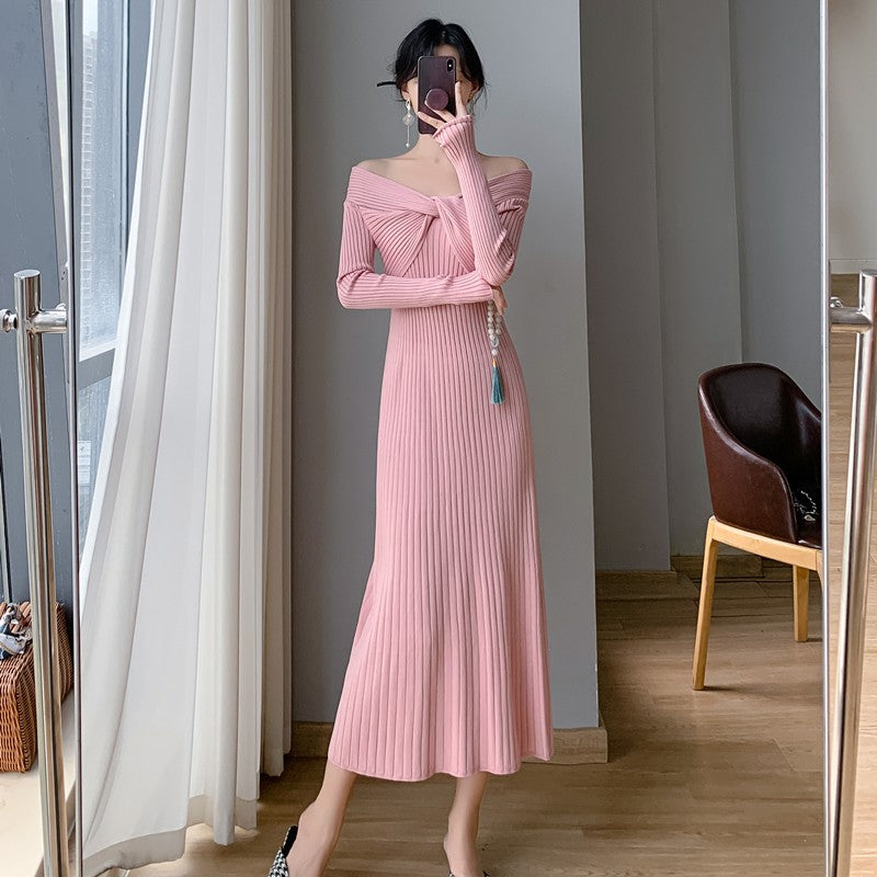 Dopamine dress Free shipping Tattoo American Spice Girl Dopamine ins with coat knitted primer dress, cross-border women's clothing autumn new sweater skirt