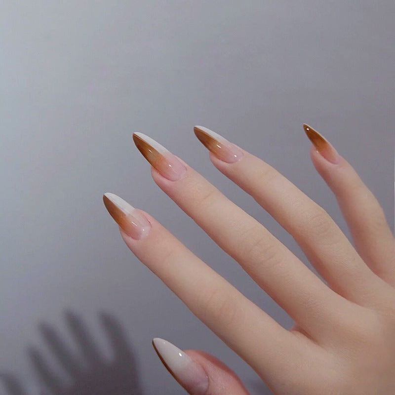 Fashion  nail Wear Armor Nail Stickers Nail Patch Fake Nails Removable Two-Tone Gradient Armor Nail Sticker X24
