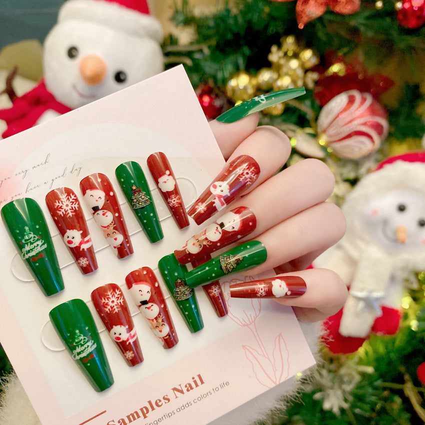 Fashion  nail New Christmas Wear Armor Cross-Border Fake Nails Wear Nail Stickers Nail Tips Wholesale Nailsp168