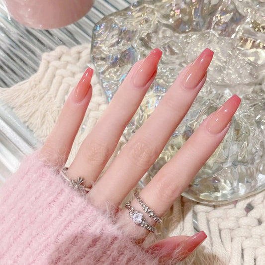 Fashion  nail Wearable Nail Sticker Gradient Wear Nail a Piece Nail Shaped Piece Removable Nail Patch Finished Product Y18