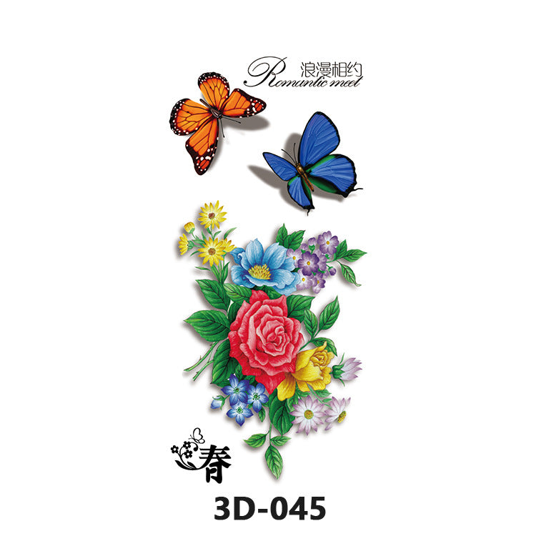 Free shipping Tattoo Wholesale Products in Stock New 3D Tattoo Sticker Temporary Waterproof Tattoo Sticker Stereo Color Printing Tattoo Butterfly Decal Tattoo Sticker
