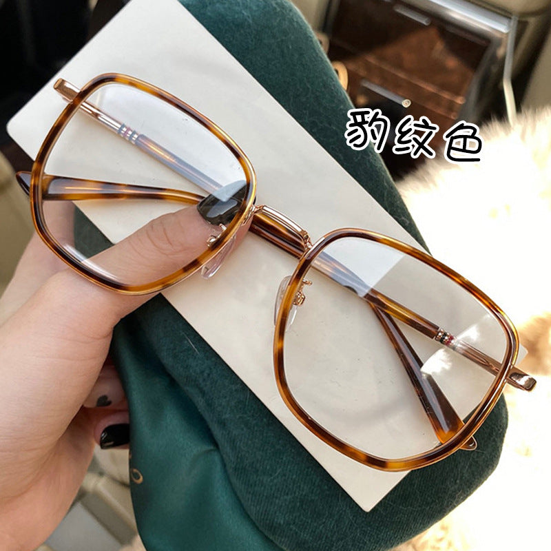 Women's fashion glasses 2024 女士防紫外线大脸显瘦无框水钻墨镜女ins韩版潮