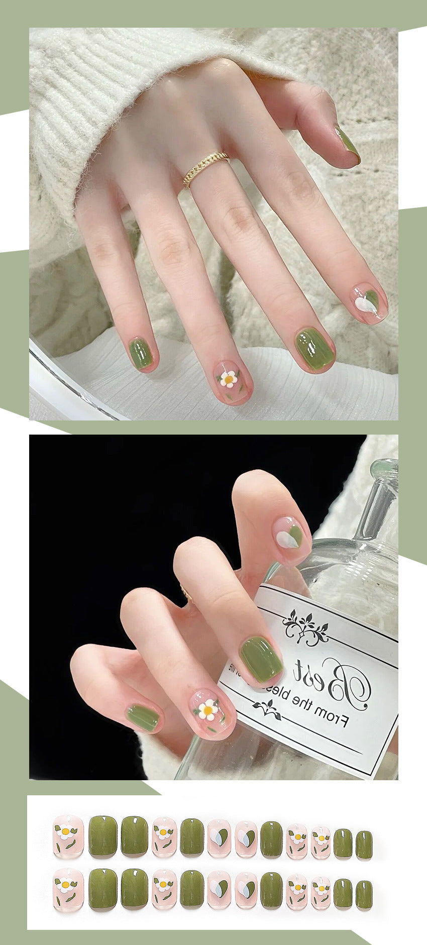 Fashion  nail Fake Nail Patch Wear Armor Finished Product Nail Tip Nail Stickers Disassembly Nail Patch Removable Nail Stickers Short Y26