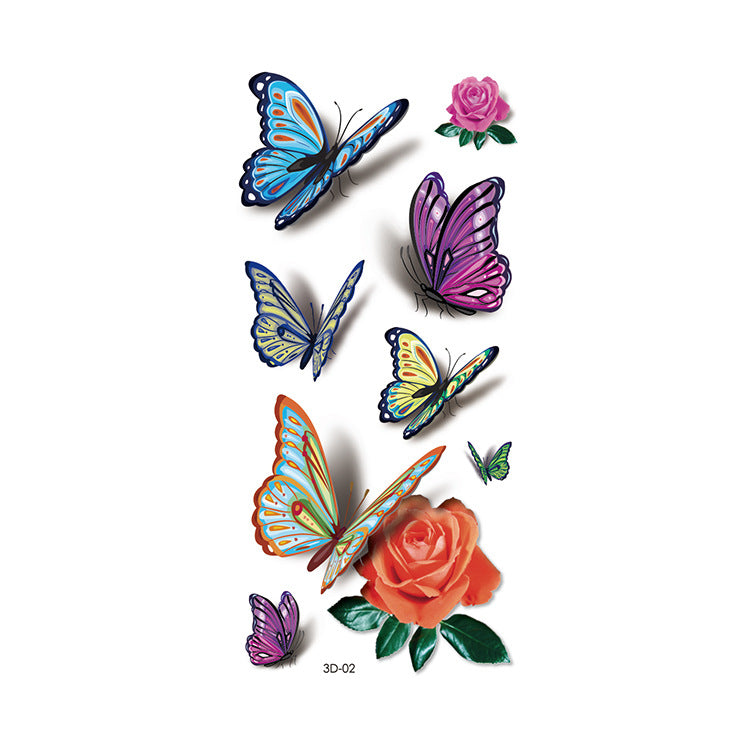 Free shipping Tattoo Wholesale Products in Stock New 3D Tattoo Sticker Temporary Waterproof Tattoo Sticker Stereo Color Printing Tattoo Butterfly Decal Tattoo Sticker