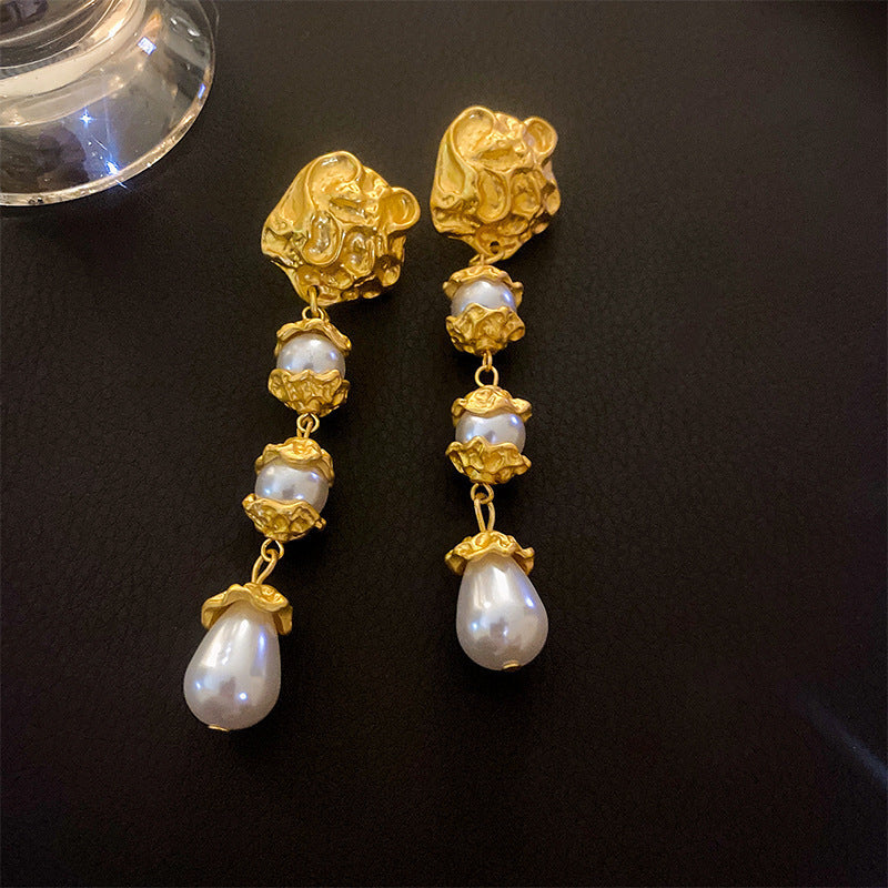 首饰耳环中古vintage复古银针耳环宫廷风小众耳钉耳坠高级感轻奢耳饰批发
