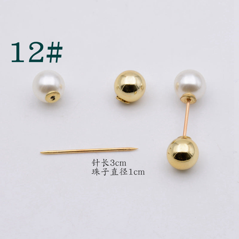 配饰胸针防走光珍珠胸针 女一字高档胸花别针蝴蝶插针丝巾扣 裙口收腰神器