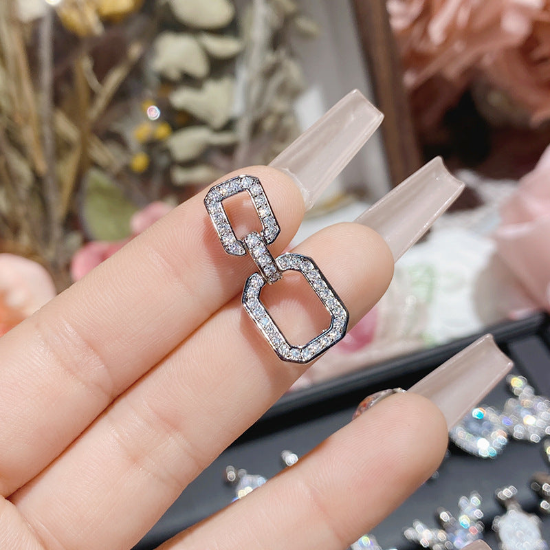 山茶原设新品百搭少女心设计 镀金八心八箭仿D色莫桑璀璨小巧吊坠