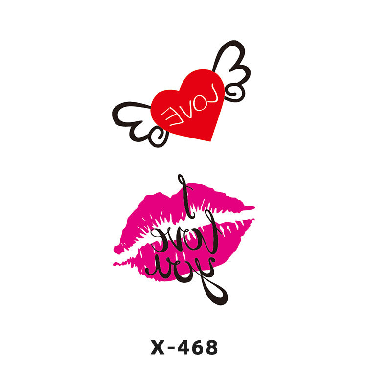Free shipping Tattoo Tattoo Sticker Paper Waterproof Love Heart Man and Woman Cartoon Personality Couple Long Lasting Flower English Letters Fresh Tattoo Sticker