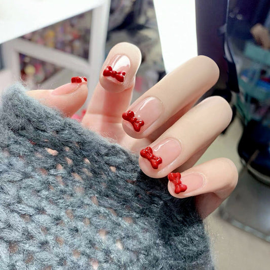 Fashion  nail Fake Nails Patch on the Escape Princess Nail Stickers Wear Nail Beauty Nail Bow Fake Nail Tip X7