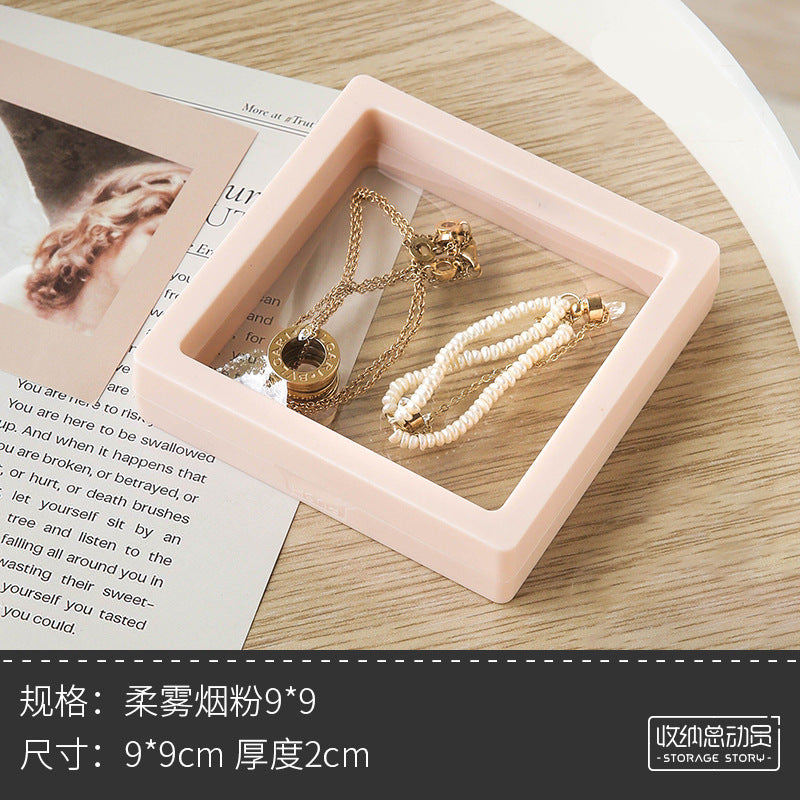 薄框便携悬浮盒首饰盒包装袋收纳透明防氧化pe膜耳环项链手链饰品