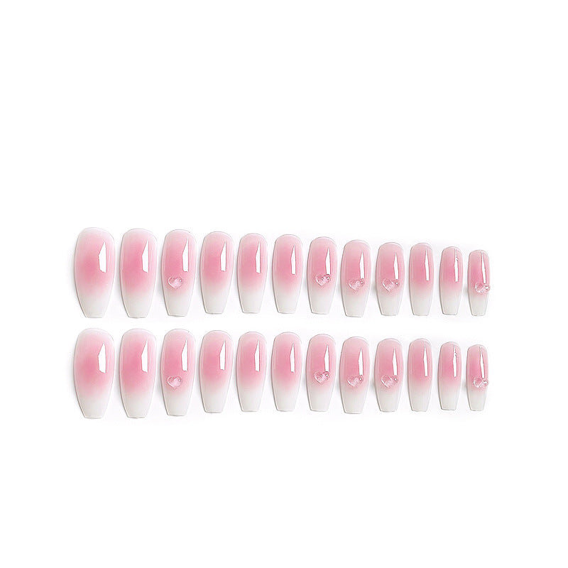 Fashion  nail Fake Nail Patch Wear Armor Finished Product Nail Tip Nail Stickers Disassembly Nail Patch Nail Stickers Rouge Blush Y32
