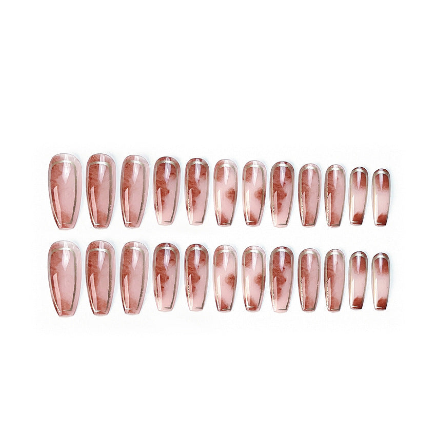 Fashion  nail European and American Pure Want to Wear Manicure Rendering French Fake Nail Patch Detachable Wear Nail Wholesale Manicure X91