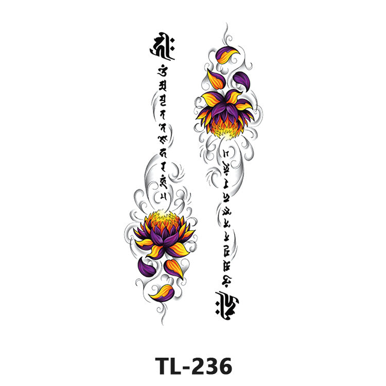 Free shipping Tattoo Factory Wholesale Fresh Tattoo Sticker Men's and Women's Flower Tattoo Stickers in Stock Direct Selling to Map Colorful Flowers