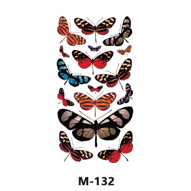 Free shipping Tattoo Sticker Tattoo Tattoo Sticker Simulation English Tattoo Sticker Paper Flower Colorized Butterfly Water Transfer Sticker Sweatproof and Waterproof Wholesale