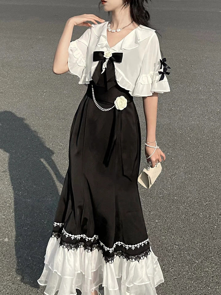 Fashion women's wear French Strap Dress Women's Summer 2024 New High-Grade Dress Daily Style Super Fairy Slimming Fishtail Dress