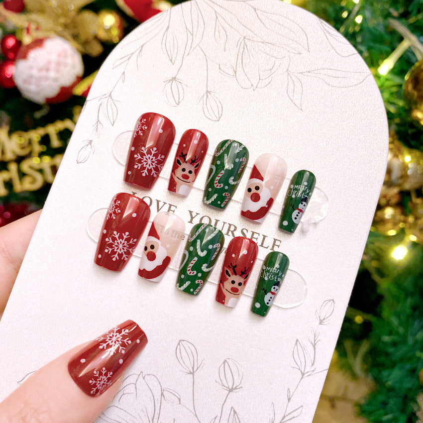 Fashion  nail New Christmas Cartoon Cute New Year Winter Warm Elk Christmas Antelope Wine Red Wear Armor P169