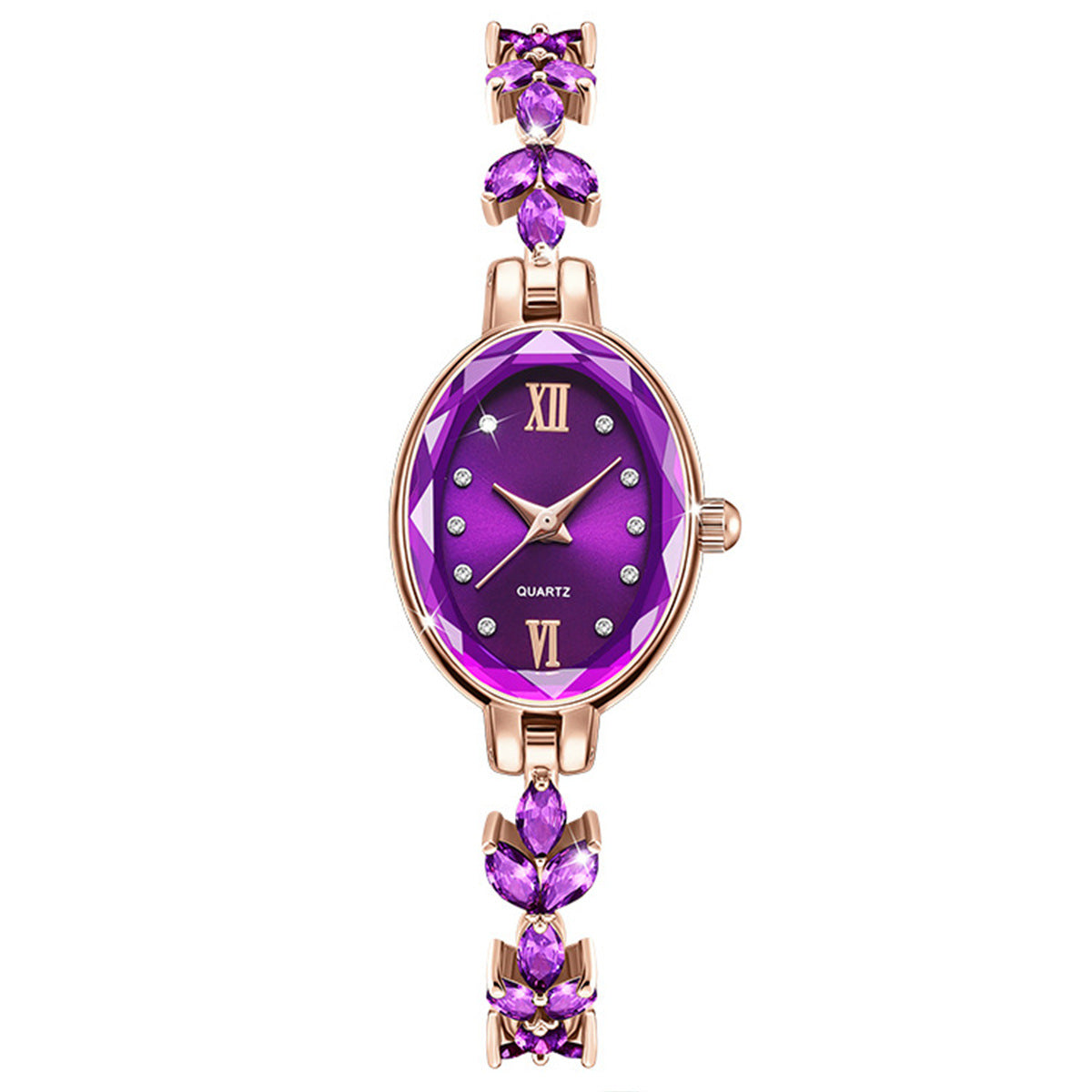 Fashion women's watchIn Stock Direct Supply Wheat Bracelet Watch Popular Violet Petals Light Luxury Jewelry Women's Watch Waterproof Women's Watch