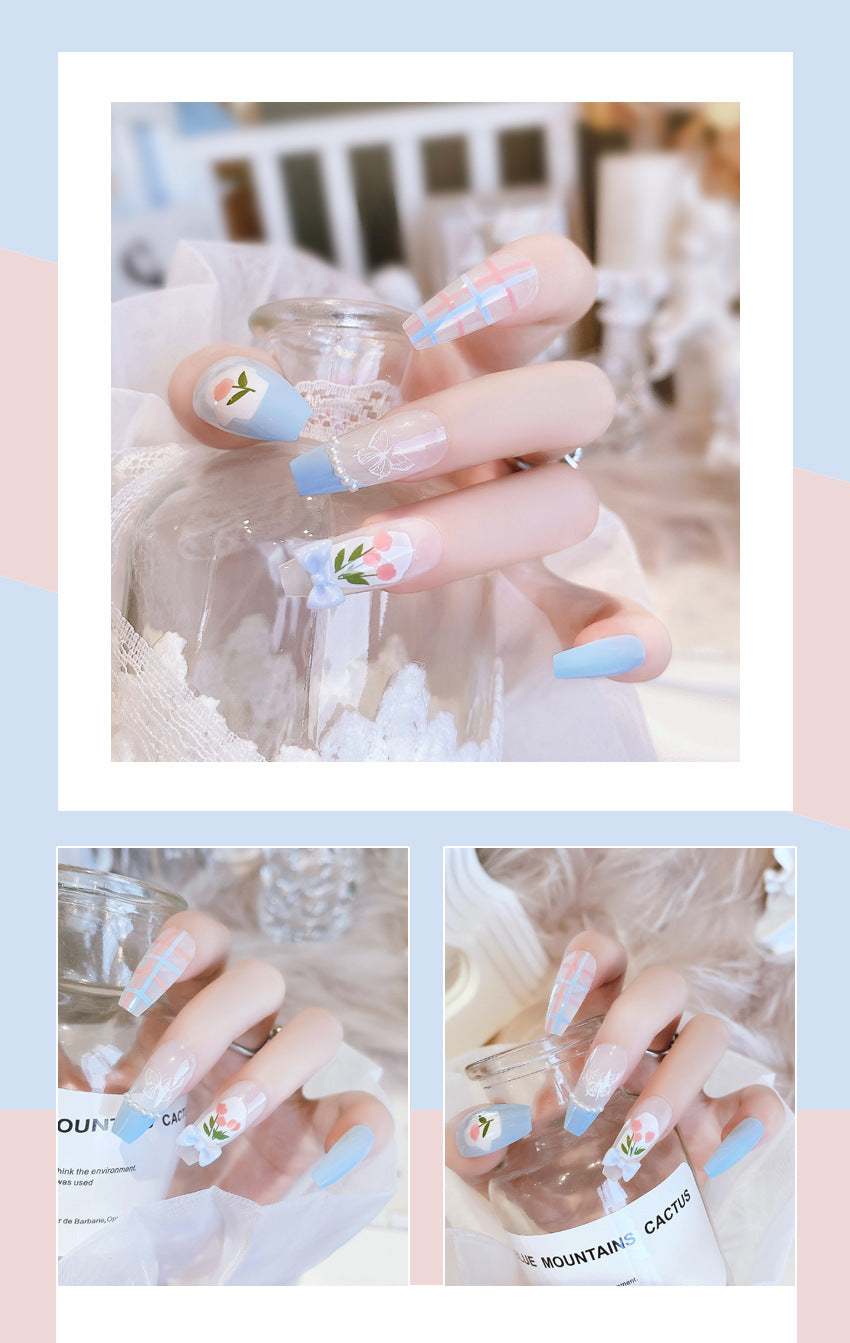 Fashion  nail Internet Celebrity Fake Nail Patch Wear Armor Finished Product Nail Tip Nail Stickers Disassembly Nail Patch Female Pick Nail Stickers X78