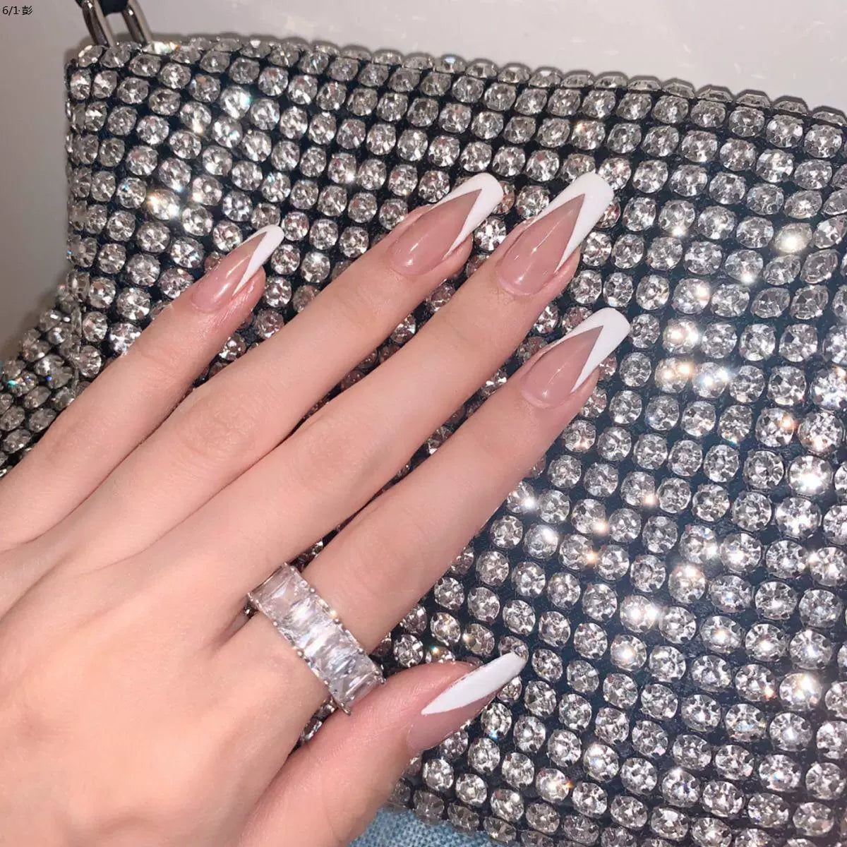 (Hand made nail) European and American style ballet long style nail patch fake nail product nail patch detachable and reusable for wearing nails