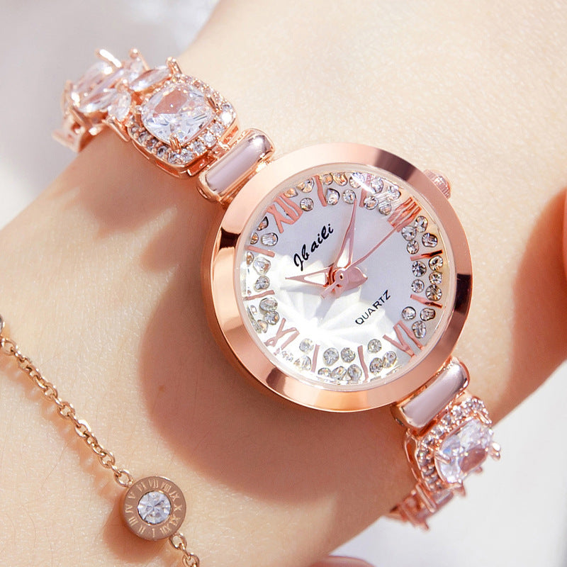Women's fashion watch 2023 new fashion trend women's watch Korean casual explosive women's inlaid bracelet watch network red watch