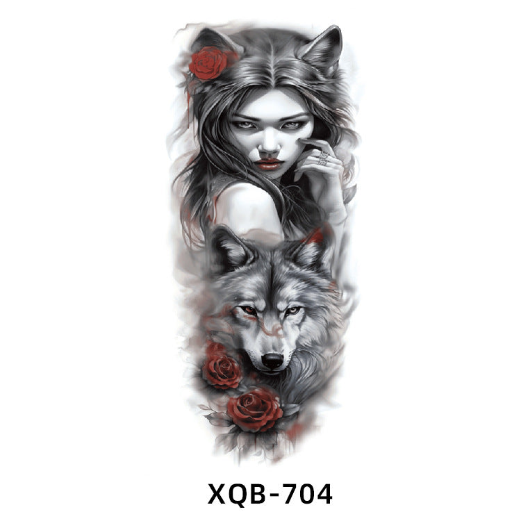 Free shipping Tattoo New Small Full Arm Animal Tiger Half Sleeve Tattoo Sticker Waterproof Sweatproof Men's and Women's Flower Arm Tattoo Sticker Paper Factory Wholesale