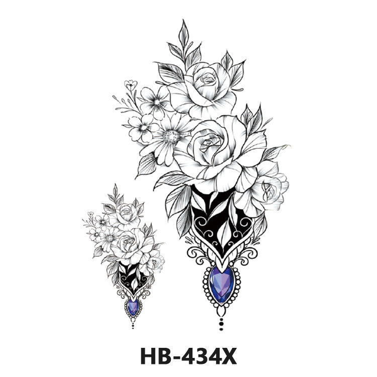 Free shipping Tattoo In Stock Cross-Border Factory Wholesale New Half Sleeve Tattoo Sticker Black Animal Skull Waterproof Tattoo Men and Women Tattoo