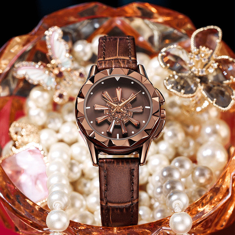 Fashion women's watch TT Tianta Be in Good Luck Watch Women's Lightweight Thin Strap Women's Niche Temperament Internet Celebrity Live Hot Quartz Women's Watch