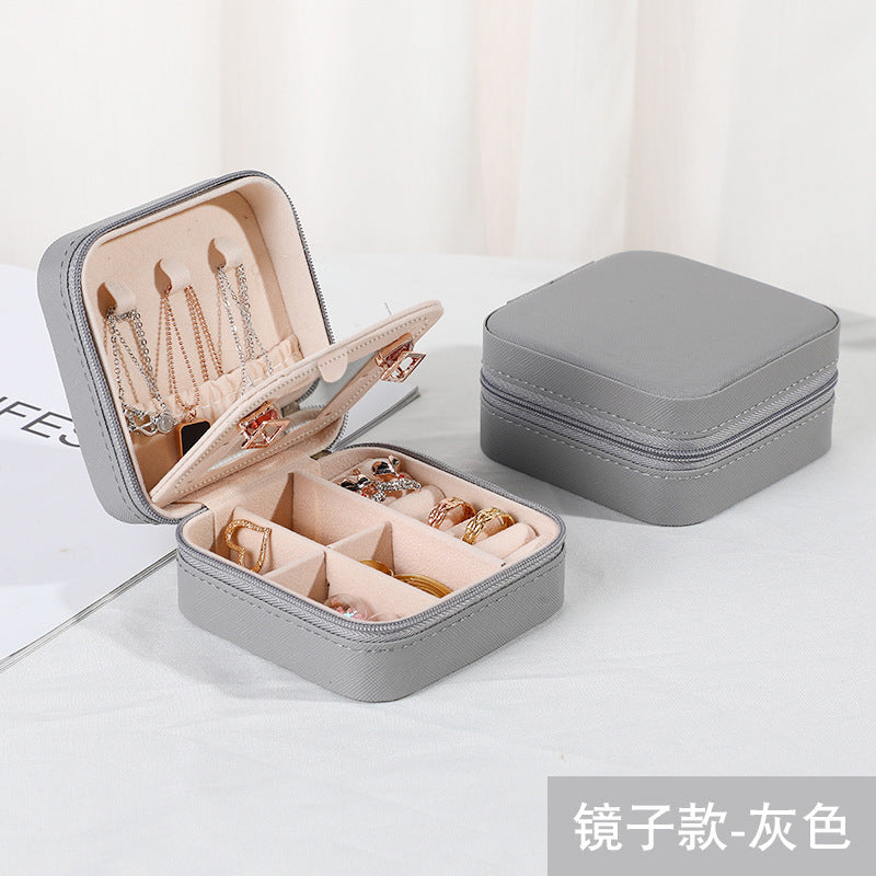 简约透明防尘耳环耳钉项链首饰盒多格收纳盒戒指设计饰品盒子批发