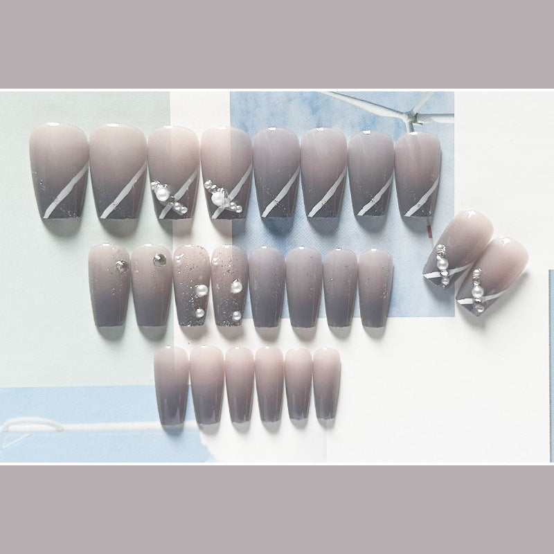 深海星空穿戴甲渐变指甲贴片显白美甲片半手工假指甲美甲贴片成品