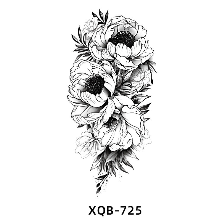 Free shipping Tattoo In Stock Wholesale Small Full Arm Tattoo Sticker Waterproof Sweatproof Tiger Animal Flower Men and Women Black and White, Colored Tattoo Sticker Paper