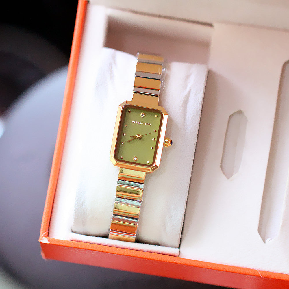 Fashion women's watchManufacturers Supply Fashion Watch Fashion New Ladies Watch Pointer Small Rectangular Steel Belt Quartz Waterproof Watch